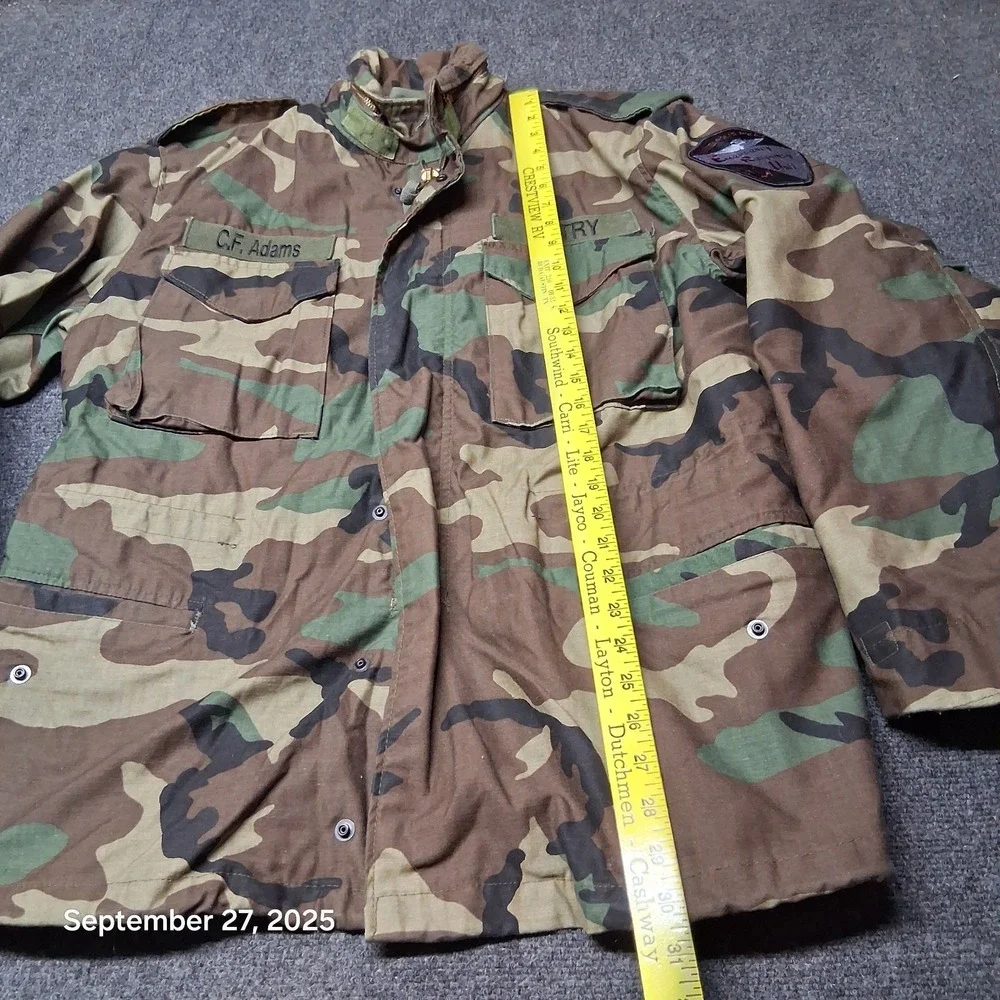 Coat Cold Weather Mans Field Jacket Camouflage Size Medium Regular‎ Patched